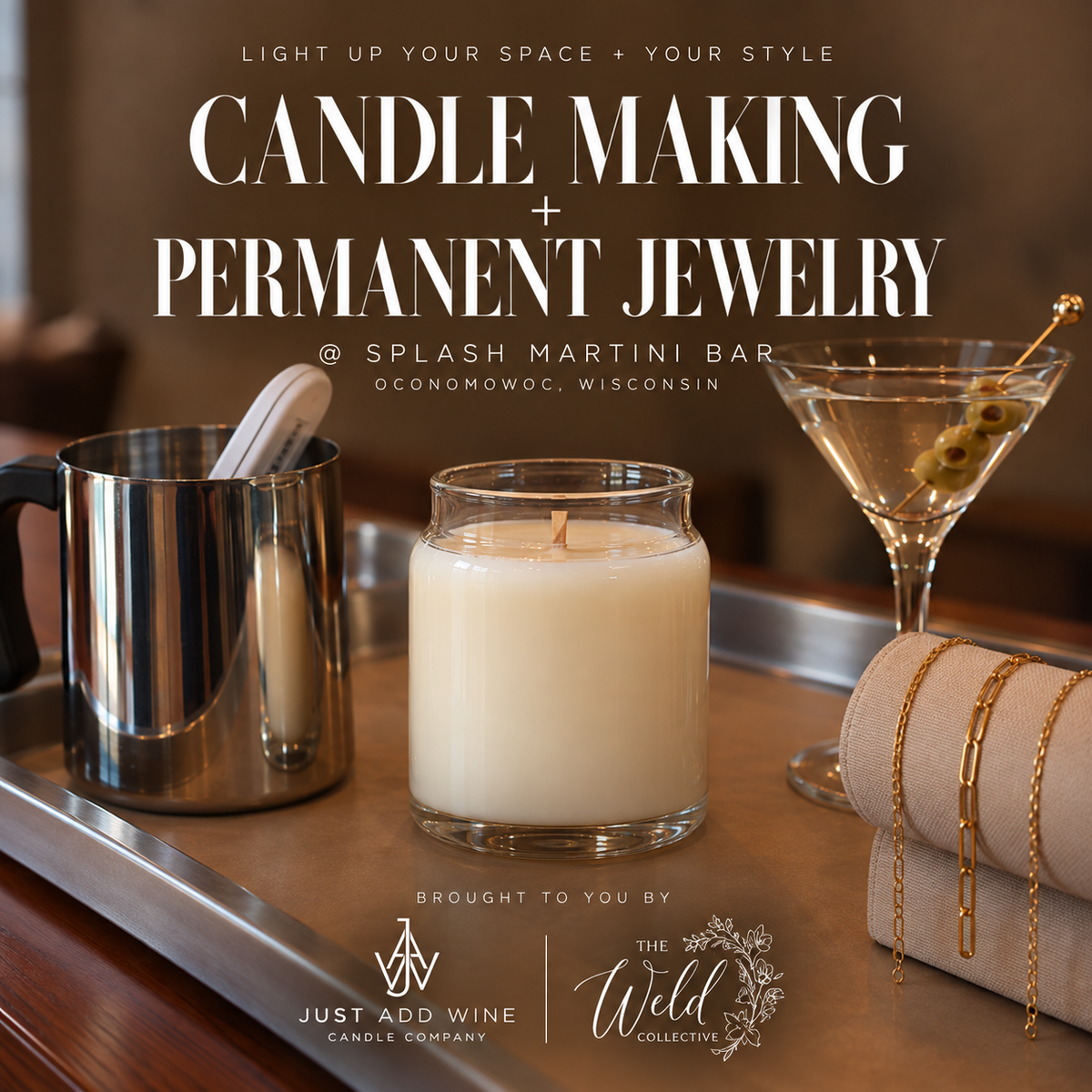 Candle Making + Permanent Jewelry 10/22 @ 6pm