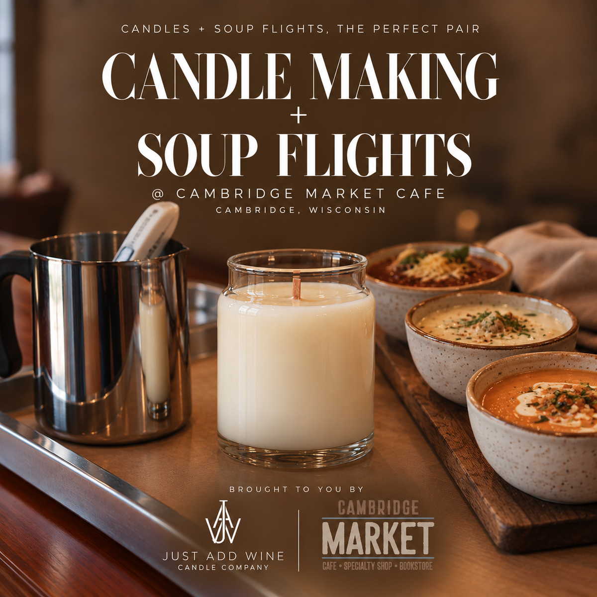 Candle-Making Class & Soup Flights - Cambridge Market Cafe @ 5pm